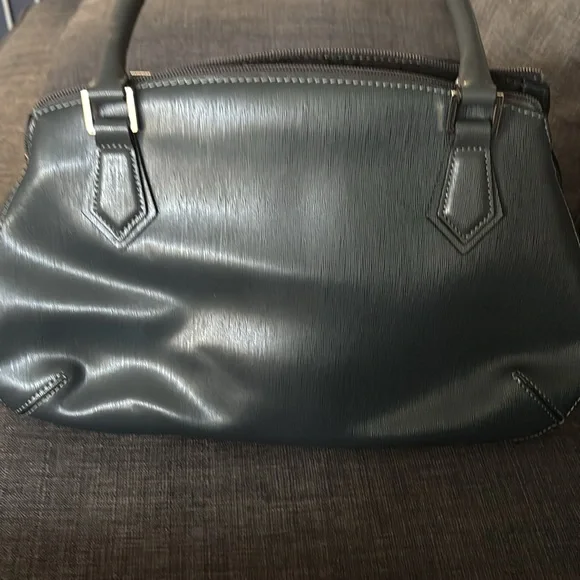 CROMIA Italian Leather Grey Top Handle Satchel Bag - Picture 6 of 10